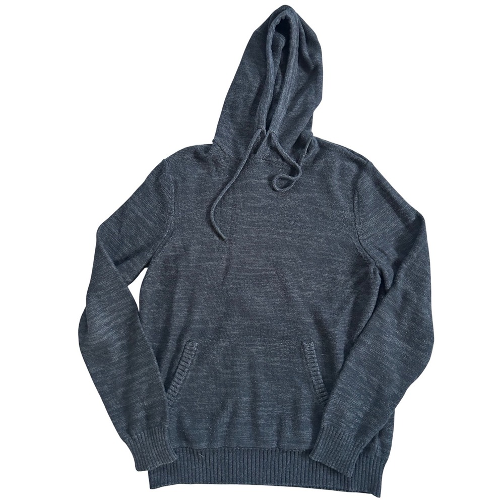 Urban Pipeline Men's Charcoal Heather Knit Hoodie Sweater Pullover Size M